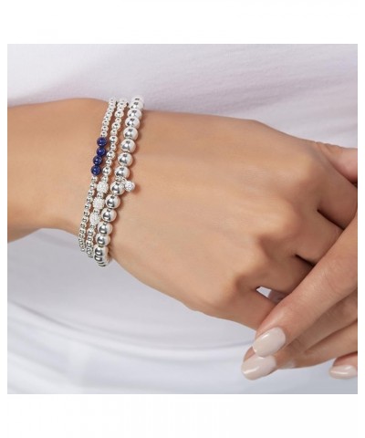 'Loyalty' Natural Lapis Lazuli Stretch Bracelet in Sterling Silver, 6.75 6.75 Inches $23.40 Bracelets