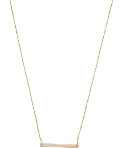 Horizontal Bar Necklace in Gold, Rose Gold, or Silver | Minimalist, Delicate Jewelry Rose Gold - Long Bar $15.11 Necklaces