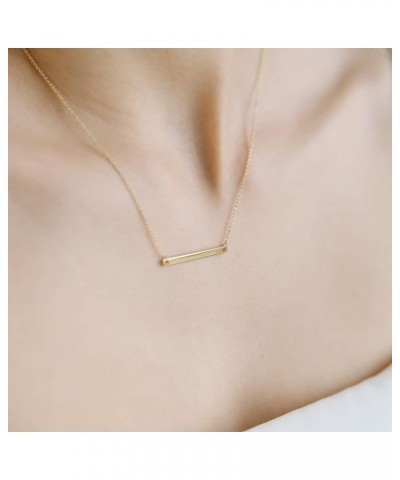 Horizontal Bar Necklace in Gold, Rose Gold, or Silver | Minimalist, Delicate Jewelry Rose Gold - Long Bar $15.11 Necklaces