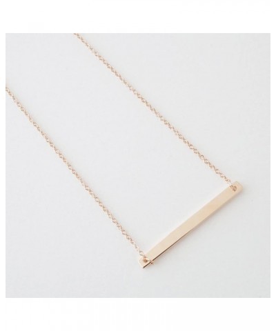 Horizontal Bar Necklace in Gold, Rose Gold, or Silver | Minimalist, Delicate Jewelry Rose Gold - Long Bar $15.11 Necklaces