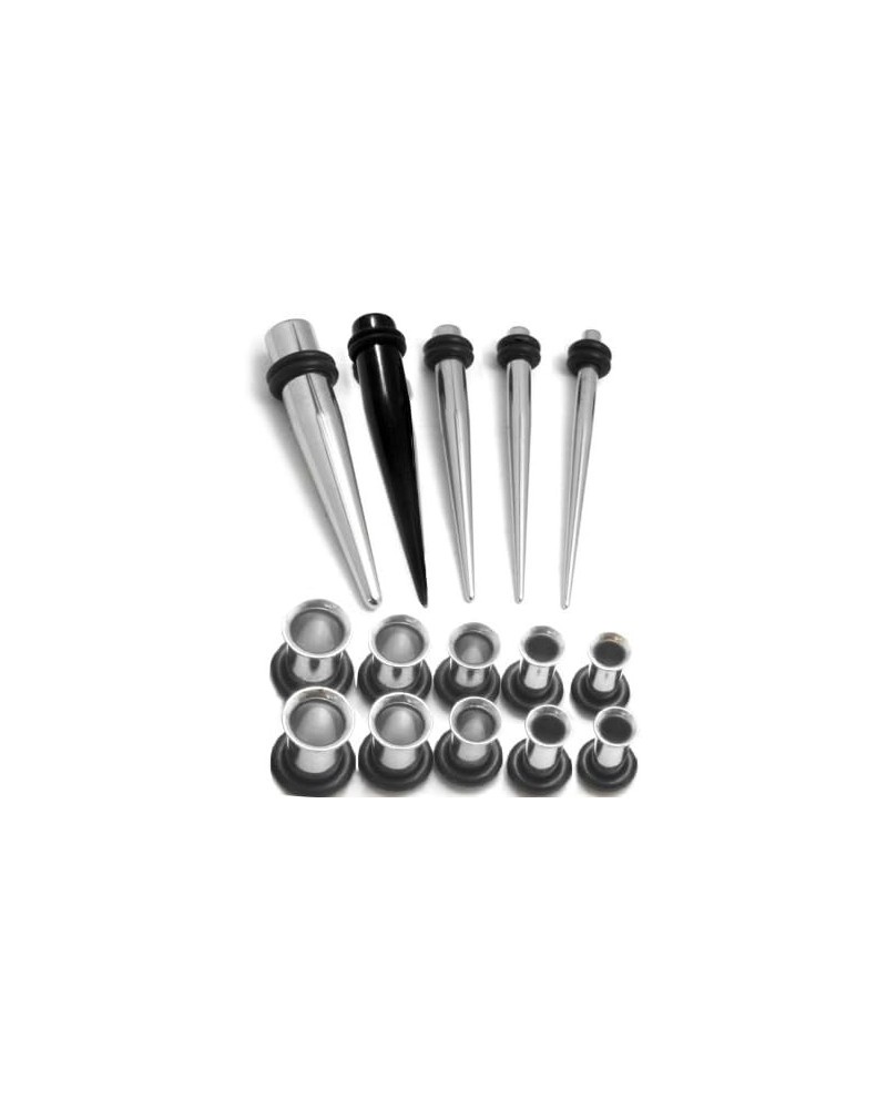 15 Piece Steel Taper and Plugs Ear Stretching Kit - Gauge Sizes 2G (6mm), 1G (7mm),0G (8mm), (9mm), 00G (10mm) $17.25 Body Je...