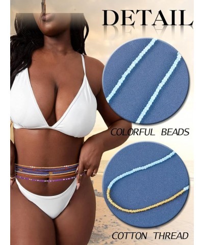 50inch Plus Size African Waist Beads Belly Chain Non-Stretching Tie-on Bead Jewelry Accessories for Women and Girls 4 $7.14 B...