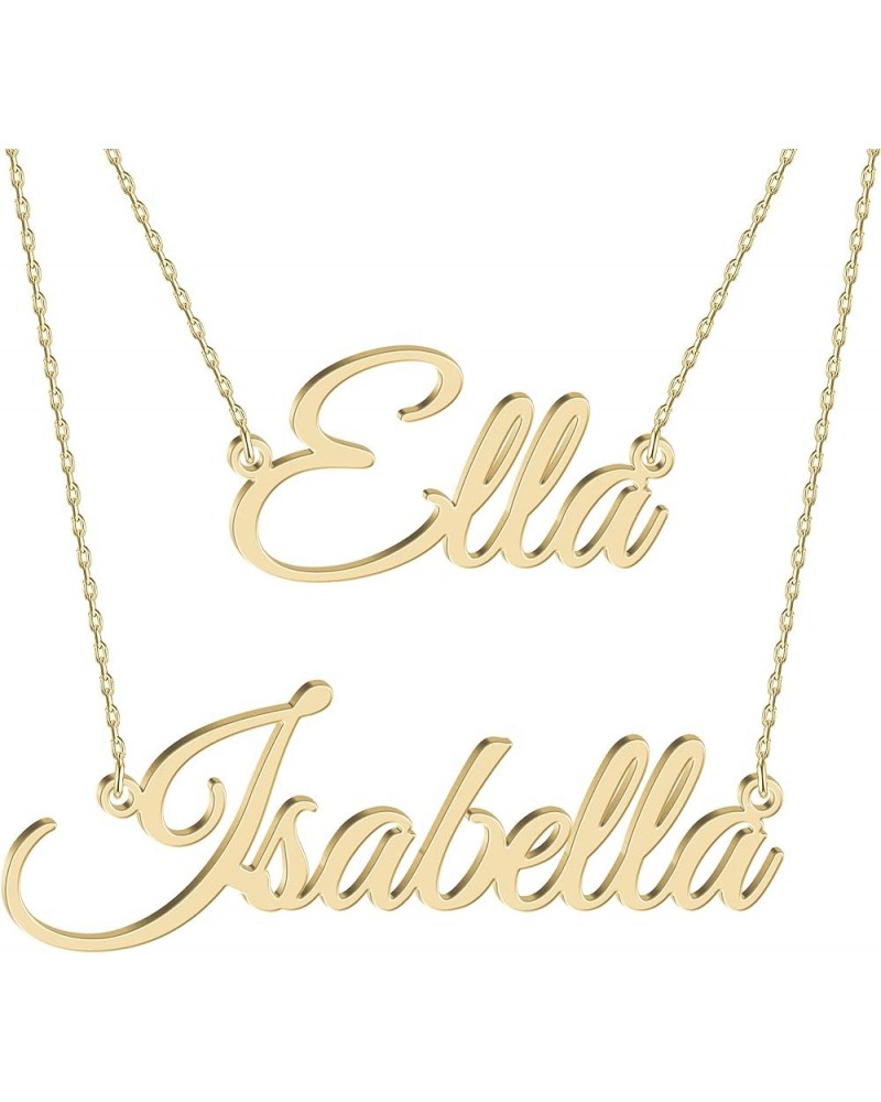 Custom Gold Name Necklace Personalized 18K Gold Plated Sterling Silver Nameplate Pendant Customizable Dainty Unique Infinity ...