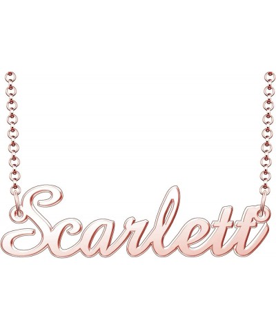 Scarlett Name Necklace Personalized Sterling Silver Custom Name Necklace for Women Rose Gold $16.73 Necklaces