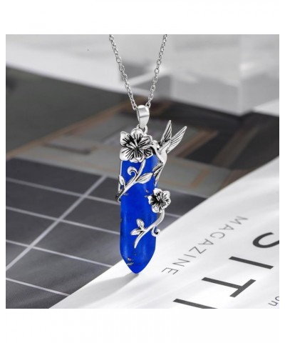 Hummingbird Necklace 925 Sterling Silver Hummingbird Pendant Birthstone Quartz Jewelry Gift for Women Girls Mom Sep-09 $20.40...