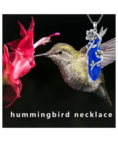 Hummingbird Necklace 925 Sterling Silver Hummingbird Pendant Birthstone Quartz Jewelry Gift for Women Girls Mom Sep-09 $20.40...