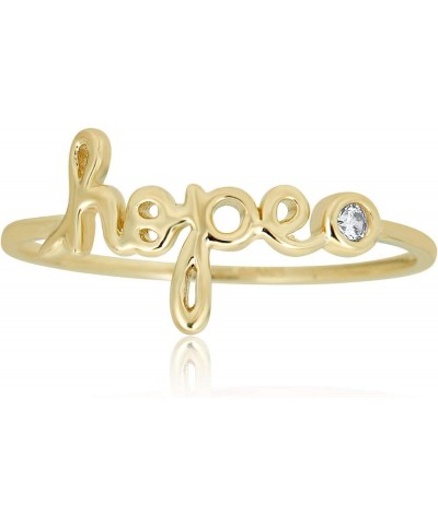 10K Yellow Gold LOVE HOPE Ring with Bezel Simulated Diamond CZ HOPE - Size 7 $48.00 Rings