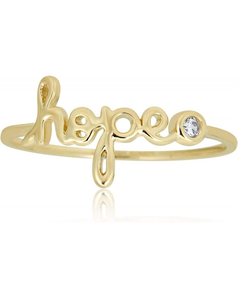 10K Yellow Gold LOVE HOPE Ring with Bezel Simulated Diamond CZ HOPE - Size 7 $48.00 Rings