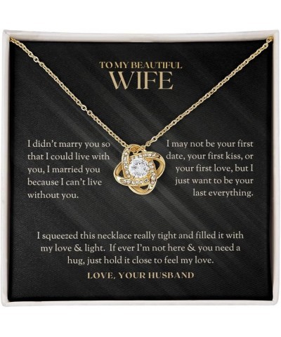 To My Beautiful Wife Necklace From Husband, Romantic Wife Jewelry, Love Knot Necklace Gifts For Wife From Husband, Christmas ...