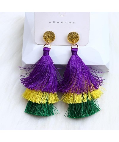 Mardi Gras Earrings for Women, Carnival Theme Mask Feather Lobster Modelling Earrings for Girls,Acrylic Mardi Gras Tassel Dan...