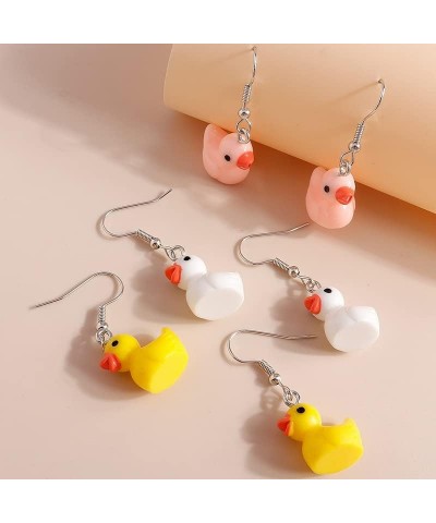 1~3Pcs Cute Duck Dangle Drop Earrings Funny Happy Duck Pendant Earrings Creative Personalized Earrings Jewelry Gifts For Wome...