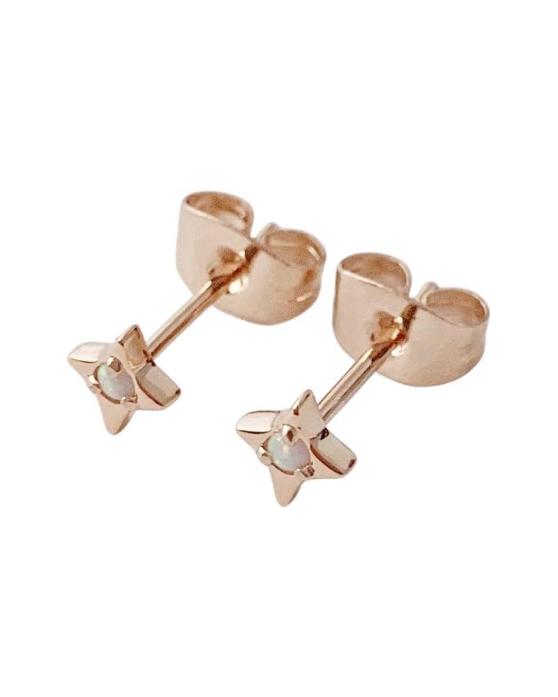 Lucky Origami Opal Crystal Star Studs in Gold, Rose Gold, or Silver | Minimalist, Delicate Jewelry Rose Gold $12.64 Earrings