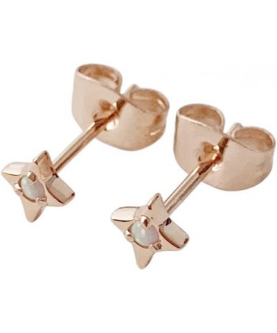 Lucky Origami Opal Crystal Star Studs in Gold, Rose Gold, or Silver | Minimalist, Delicate Jewelry Rose Gold $12.64 Earrings