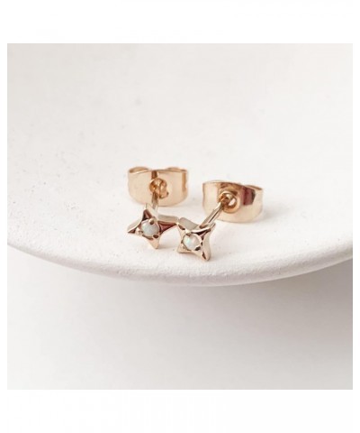 Lucky Origami Opal Crystal Star Studs in Gold, Rose Gold, or Silver | Minimalist, Delicate Jewelry Rose Gold $12.64 Earrings