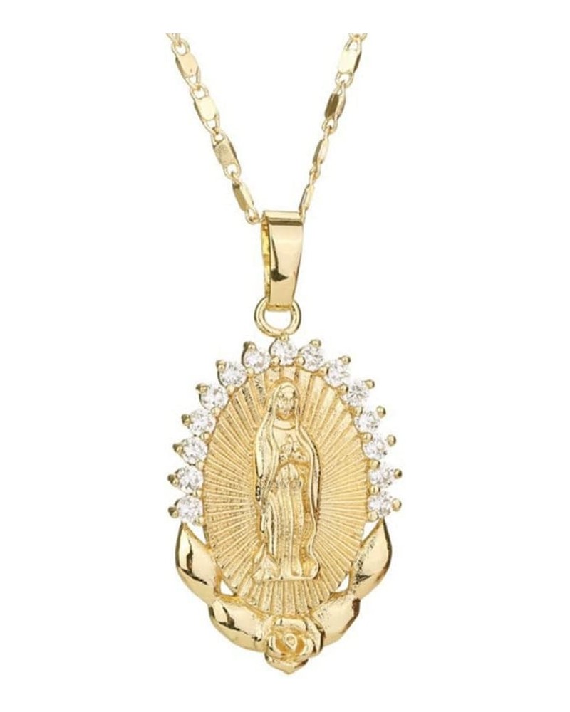 Virgin Mary Necklace Miracle Medal Necklace Stainless Steel Coin Virgin Mary Pendant for Women Religion Jewelry Style04-gold0...