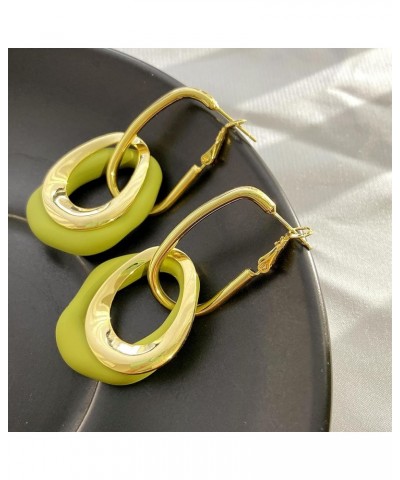 Dangle Earrings 18k Gold Plated S925 Silver Post Lightweight Drop Earring For Elegant Women Girls Gift drop green $10.00 Earr...