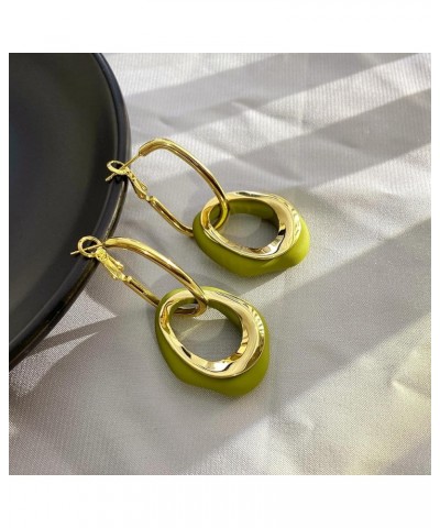 Dangle Earrings 18k Gold Plated S925 Silver Post Lightweight Drop Earring For Elegant Women Girls Gift drop green $10.00 Earr...