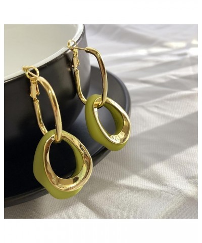 Dangle Earrings 18k Gold Plated S925 Silver Post Lightweight Drop Earring For Elegant Women Girls Gift drop green $10.00 Earr...