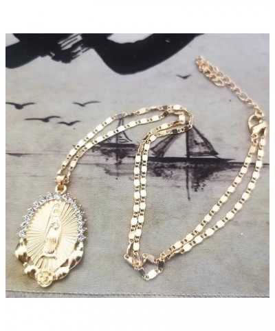 Virgin Mary Necklace Miracle Medal Necklace Stainless Steel Coin Virgin Mary Pendant for Women Religion Jewelry Style04-gold0...