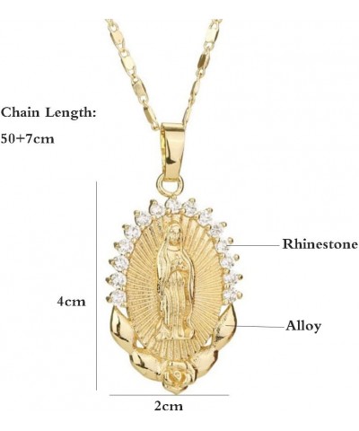 Virgin Mary Necklace Miracle Medal Necklace Stainless Steel Coin Virgin Mary Pendant for Women Religion Jewelry Style04-gold0...