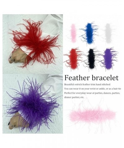 Women'S Feather Cuffs For Wrist,2PCS Feather Slap Bracelet Cuffs,Fluffy Handcuffs Party Decoration Accessory black $12.29 Bra...