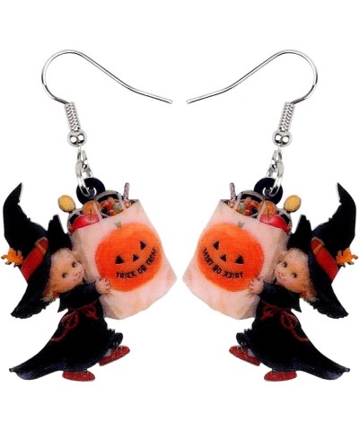 Cute Acrylic Halloween Witch Pumpkin Earrings Big Long Dangle Drop For Women Girl Festival Jewelry Gifts Charm Candy $6.71 Ea...