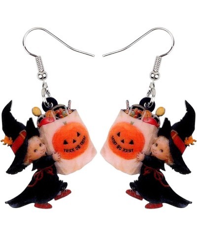 Cute Acrylic Halloween Witch Pumpkin Earrings Big Long Dangle Drop For Women Girl Festival Jewelry Gifts Charm Candy $6.71 Ea...