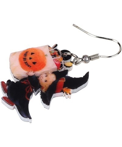 Cute Acrylic Halloween Witch Pumpkin Earrings Big Long Dangle Drop For Women Girl Festival Jewelry Gifts Charm Candy $6.71 Ea...