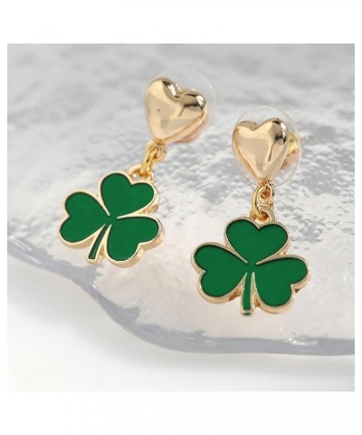 St. Patrick's Day Lucky Clover Shamrock Dangle Earrings for Women Girls,Irish Shamrock Dangle Earrings $5.03 Earrings