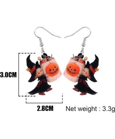 Cute Acrylic Halloween Witch Pumpkin Earrings Big Long Dangle Drop For Women Girl Festival Jewelry Gifts Charm Candy $6.71 Ea...