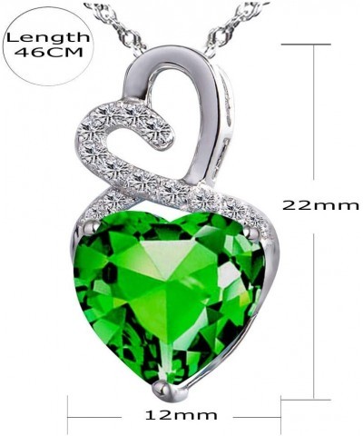 Lab-Created Green Emerald Gemstone May Birthstone Heart and Diamond Accent Pendant Necklace Charm in 925 Sterling Silver $71....