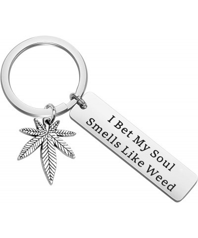 Marijuana Jewelry 420 Gift I Bet My Soul Smells Like Weed Keychain Weed Cannabis Sayings Gift Marijuana Key ring I Bet My Sou...