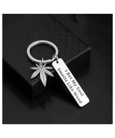 Marijuana Jewelry 420 Gift I Bet My Soul Smells Like Weed Keychain Weed Cannabis Sayings Gift Marijuana Key ring I Bet My Sou...