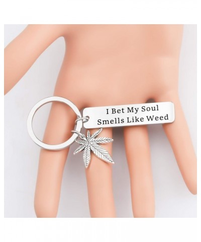 Marijuana Jewelry 420 Gift I Bet My Soul Smells Like Weed Keychain Weed Cannabis Sayings Gift Marijuana Key ring I Bet My Sou...