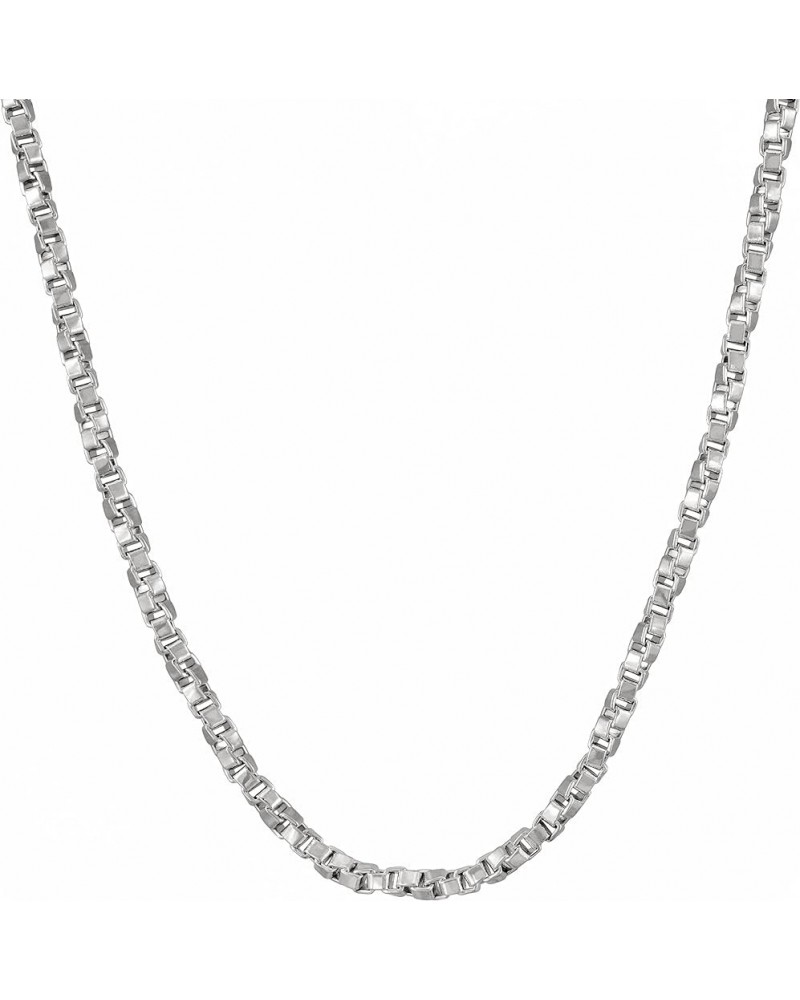 2.6mm Twisted Box Chain Necklace 24k Gold Plated Women and Men 20 inches White Gold $25.64 Necklaces