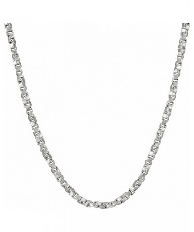 2.6mm Twisted Box Chain Necklace 24k Gold Plated Women and Men 20 inches White Gold $25.64 Necklaces