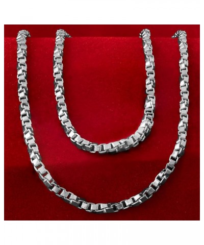 2.6mm Twisted Box Chain Necklace 24k Gold Plated Women and Men 20 inches White Gold $25.64 Necklaces