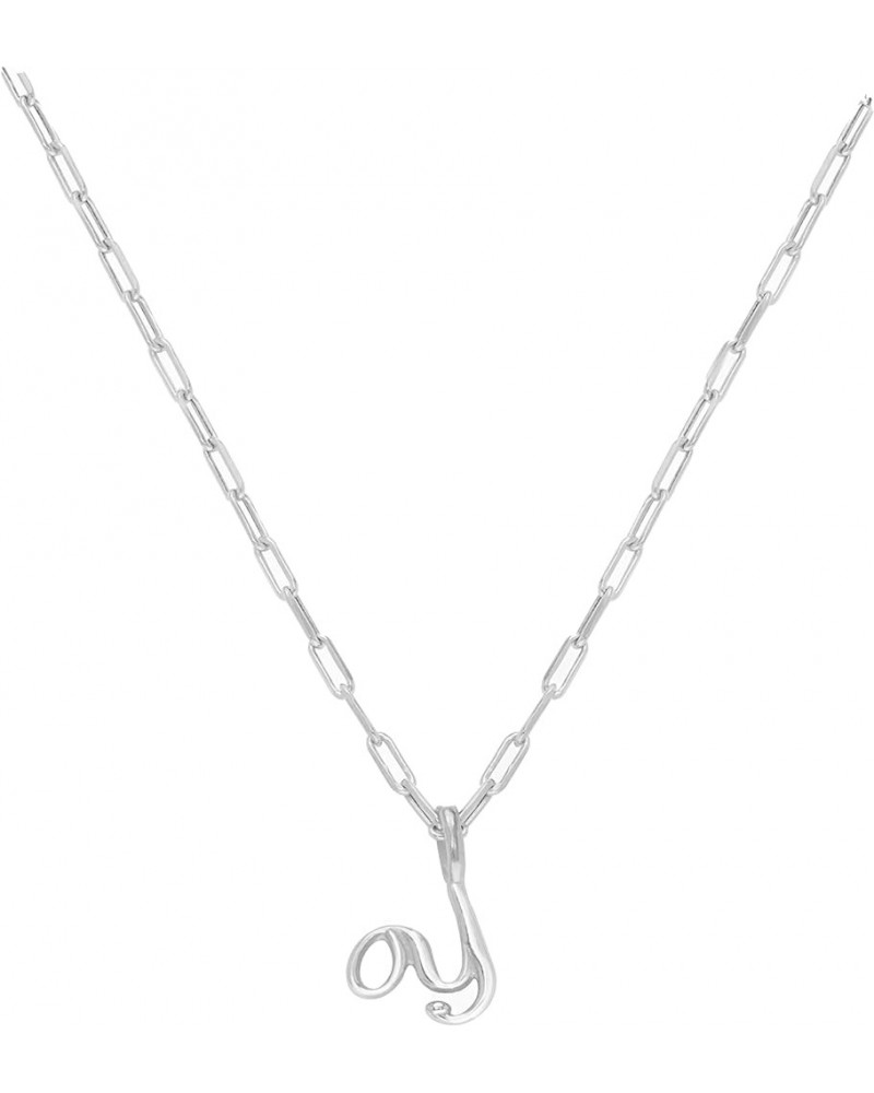 Oak&Luna - Personalized "NINA" Mini Initial With Petit Link Chain Necklace - Sterling Silver, Gold Plating & Vermeil - Dainty...