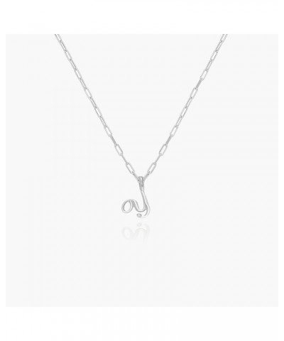 Oak&Luna - Personalized "NINA" Mini Initial With Petit Link Chain Necklace - Sterling Silver, Gold Plating & Vermeil - Dainty...