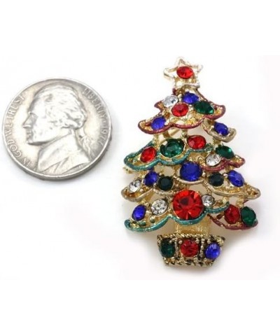 Christmas Tree Brooch Pin Colorful Lights & Ornaments Christmas Jewelry $9.11 Brooches & Pins