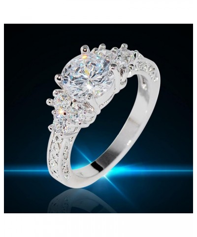 Valentine's Day Rings Gift, 2-in-1 Womens Vintage Silver Engagement Wedding Band Ring Set(6 -A,8) 3-silver 8 $5.97 Rings