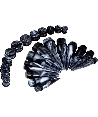 24pcs Big Gauge Taper Kit Ear Stretching 00G-20mm Large Acrylic Tunnel Plug Set 24pcs, Black White $11.76 Body Jewelry