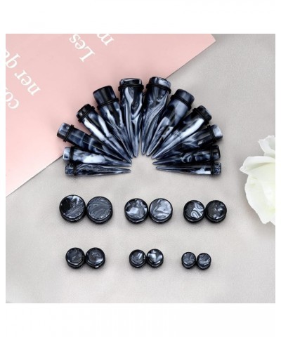 24pcs Big Gauge Taper Kit Ear Stretching 00G-20mm Large Acrylic Tunnel Plug Set 24pcs, Black White $11.76 Body Jewelry