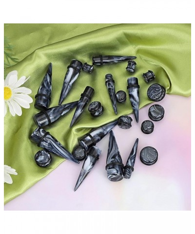 24pcs Big Gauge Taper Kit Ear Stretching 00G-20mm Large Acrylic Tunnel Plug Set 24pcs, Black White $11.76 Body Jewelry