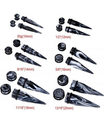 24pcs Big Gauge Taper Kit Ear Stretching 00G-20mm Large Acrylic Tunnel Plug Set 24pcs, Black White $11.76 Body Jewelry