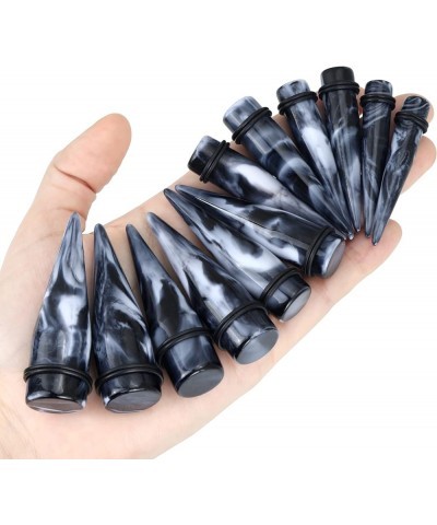 24pcs Big Gauge Taper Kit Ear Stretching 00G-20mm Large Acrylic Tunnel Plug Set 24pcs, Black White $11.76 Body Jewelry