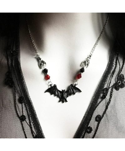 Bat Necklace Gothic Punk Cool Heavy Chain Choker, Vampire Bat Pendan Necklace for Women Girls Goth Halloween Jewelry One Size...