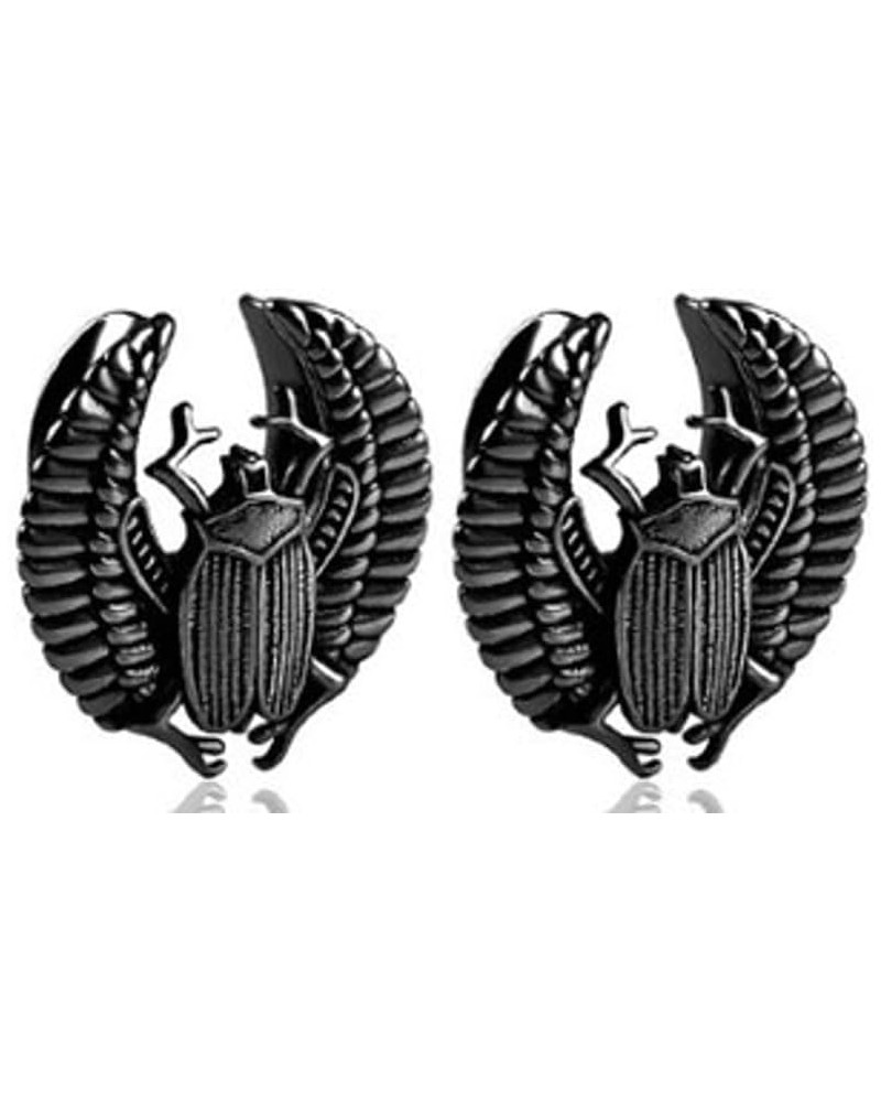 Winged Scarab Beetle Saddle Spreader Ear Plug Ear Gauge 12mm- 1/2 inch Black $7.64 Body Jewelry