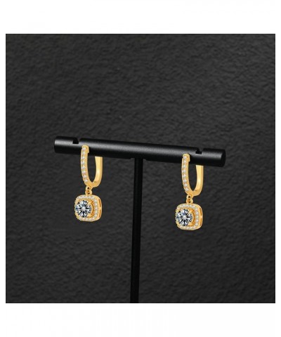 Gold Earrings for Women Cubic Zirconia Drop Dangle Earring Hoop Silver Earrings for Women Rhinestone Pendant Earring Hypoalle...