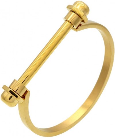 Globalwells Stainless Steel D Shape Bar Bracelet Screw Shackle Horseshoe Novelty Fashion Bangle Cuff, Unisex Gold(women) $13....